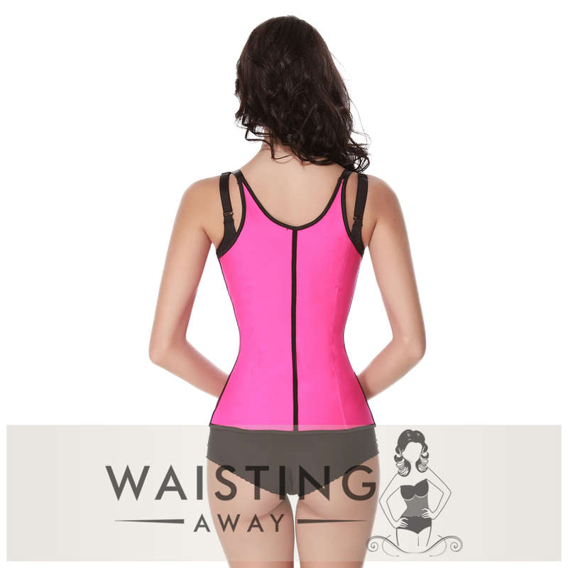 Pink 5 Steel Bone Over Shoulder Latex Trainer-Dress Size 34 / 10 / L
