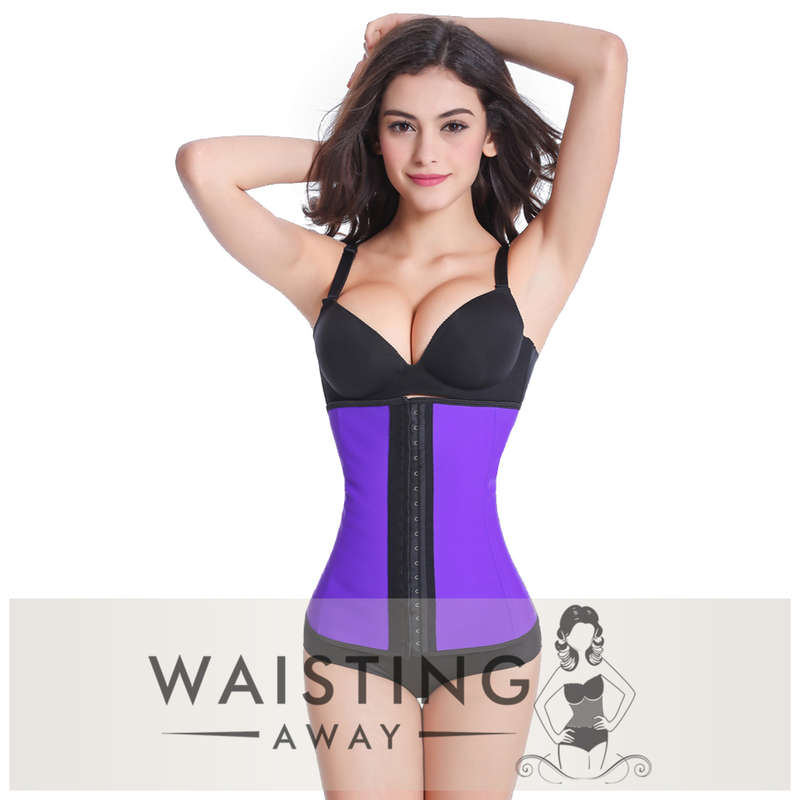 Purple 4 Steel Bone Latex Waist Trainer Corset
