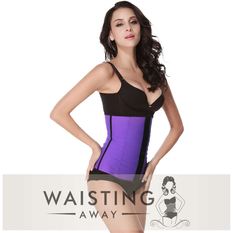 Purple 4 Steel Bone Latex Waist Trainer Corset