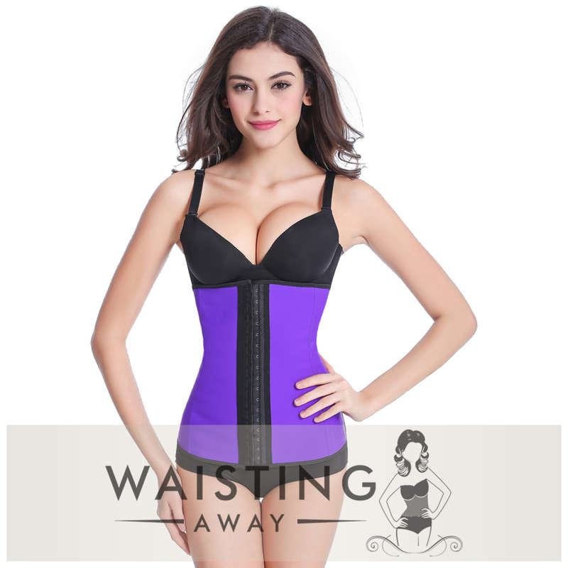 Purple 4 Steel Bone Latex Waist Trainer Corset