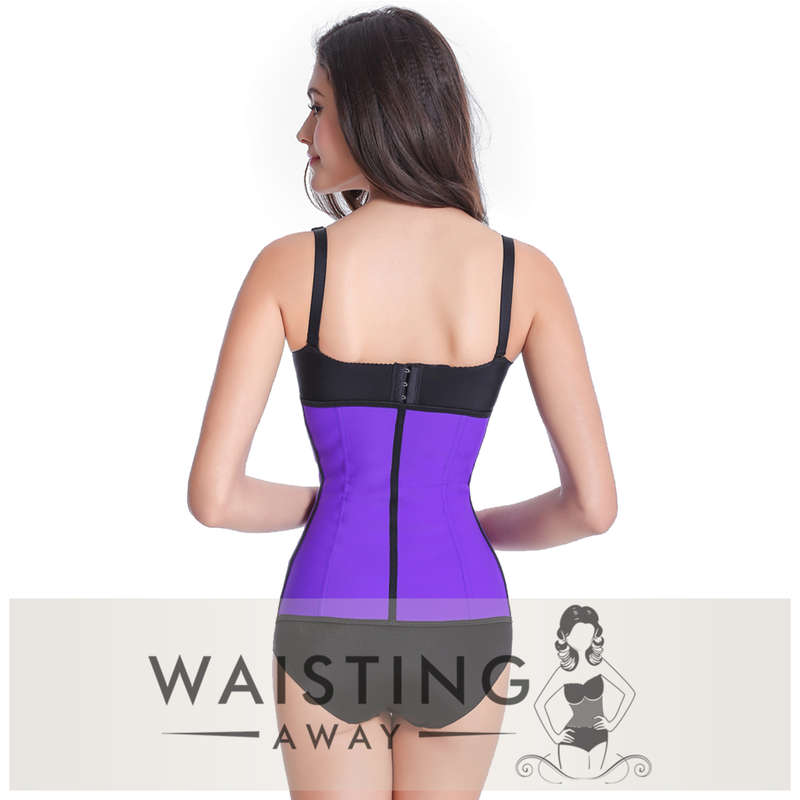 Purple 4 Steel Bone Latex Waist Trainer Corset