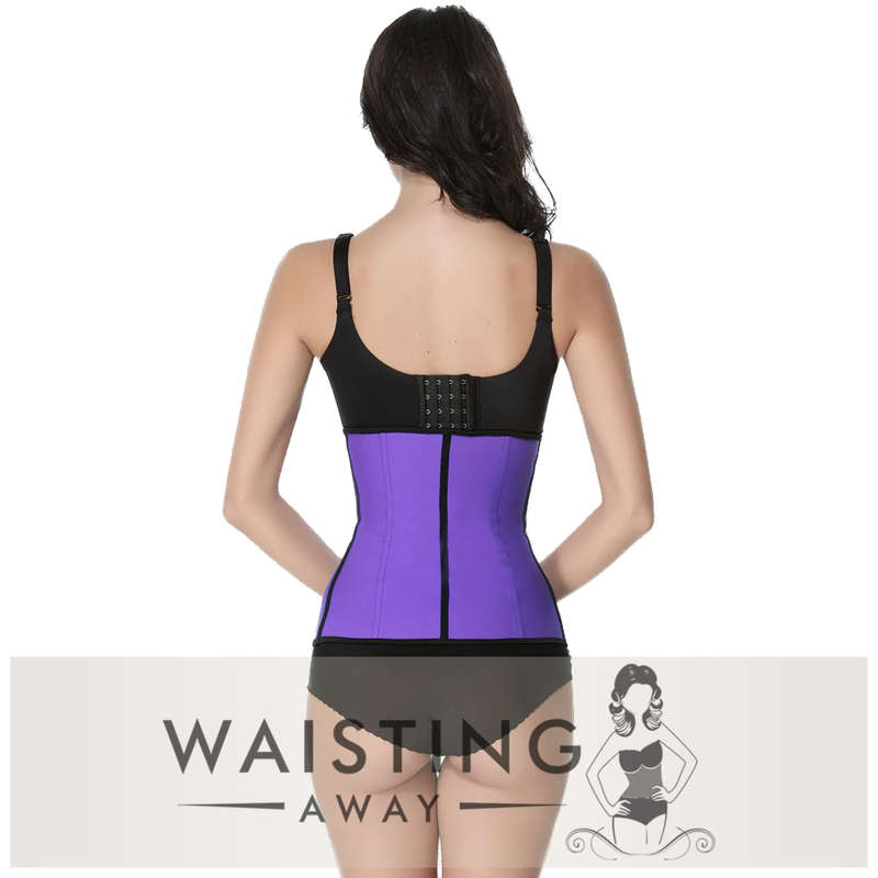 Purple 4 Steel Bone Latex Waist Trainer Corset