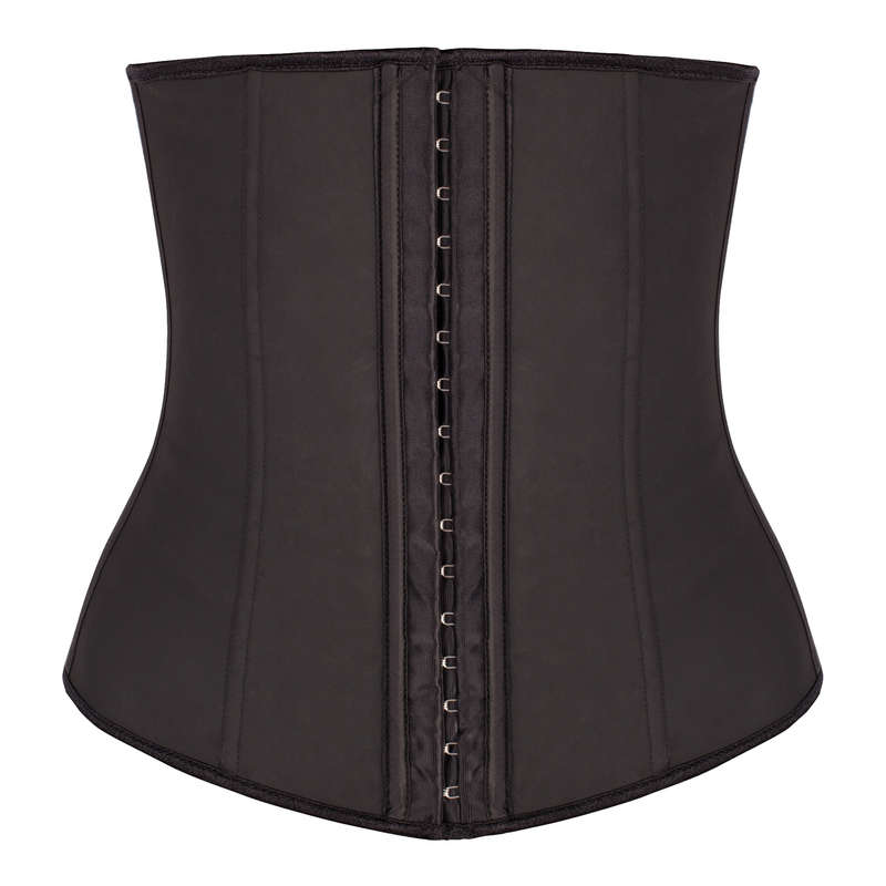 Black 9 Steel Bone Latex Waist Trainer Corset - Dress Size 32-34 / 8-10