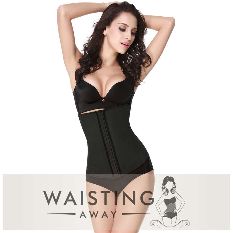 Black 9 Steel Bone Latex Waist Trainer-Dress Size 32 / 8 / M