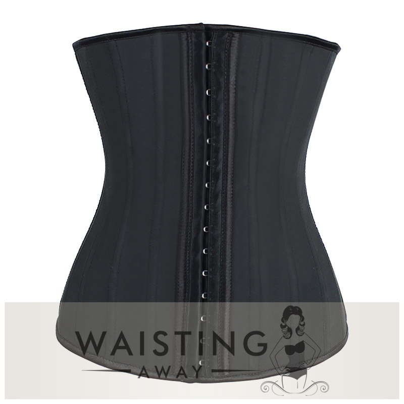 Black 25 Steel Bone Latex Waist Trainer Corset