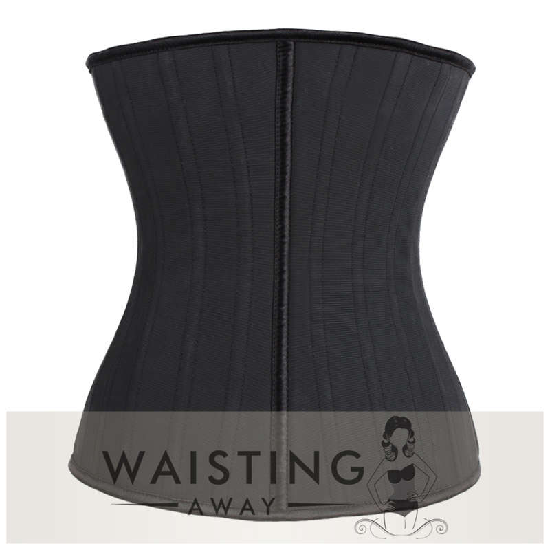 Black 25 Steel Bone Latex Waist Trainer Corset