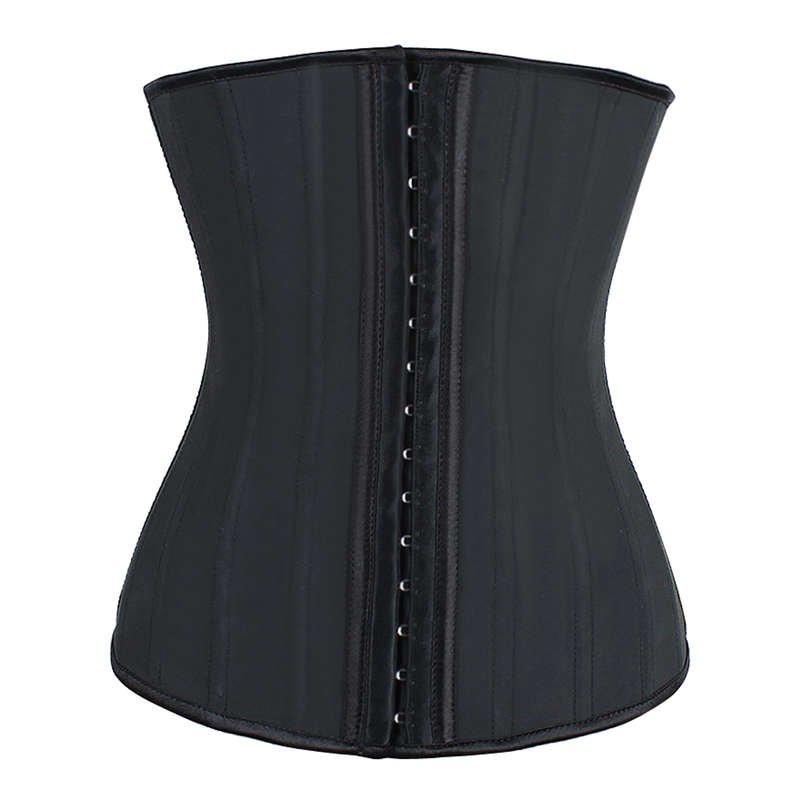 Black 25 Steel Bone Latex Waist Trainer Corset