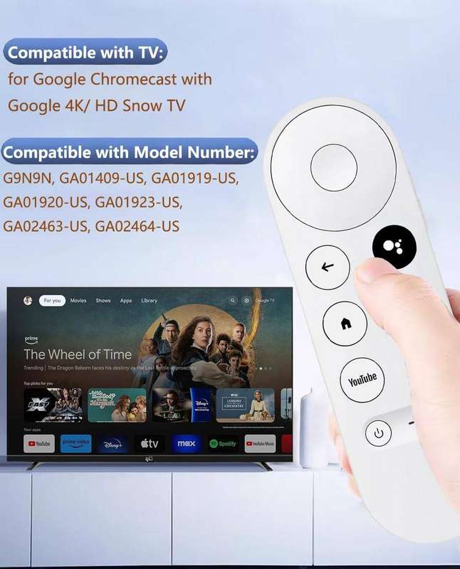 Remote Control for Chromecast with Google TV 4K HDR Snow
