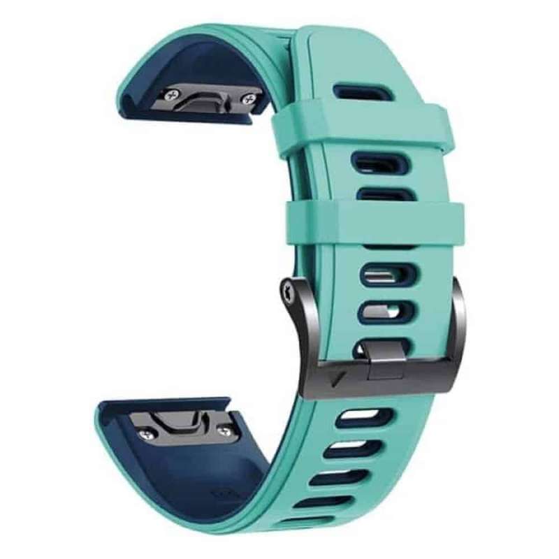 Quick Release Silicone band for Garmin Fenix 5/6/935/945/S60 (22mm) Frost Blue &amp; Blue