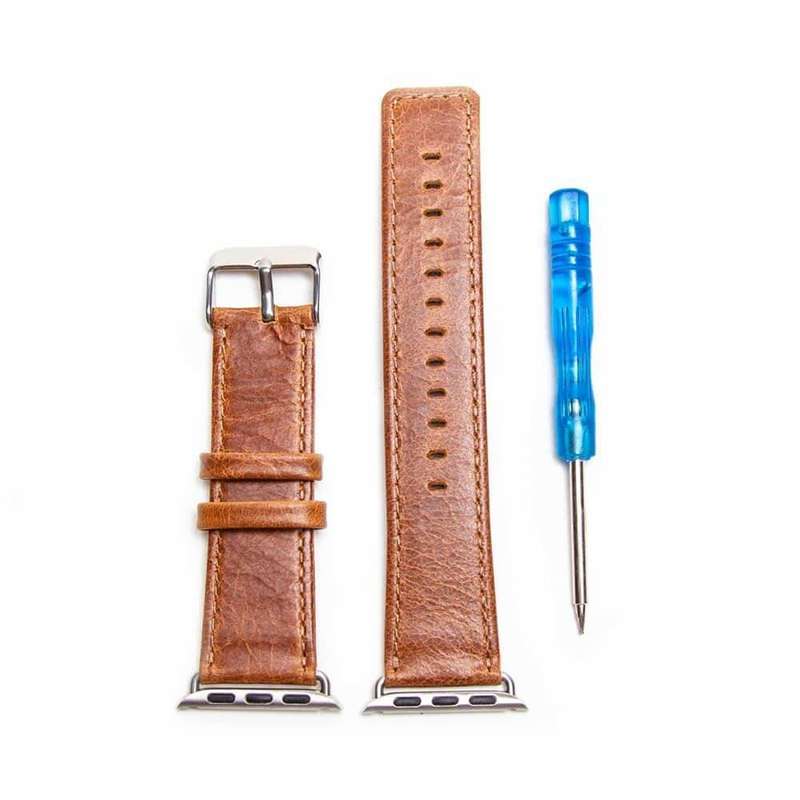 38/40/41mm Apple Watch Leather Strap (S/M/L) - Light Brown