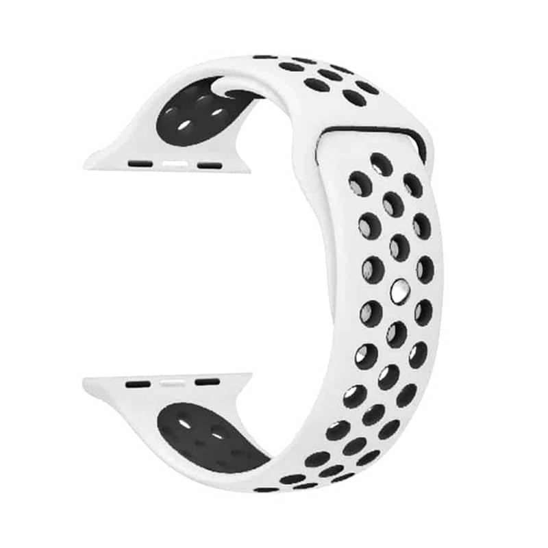 Silicone Strap for 38/40/41mm Apple Watch (M/L) - White & Black