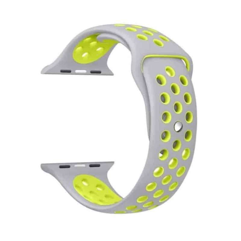 Silicone Strap for 38/40/41mm Apple Watch (S/M) - Grey & Yellow