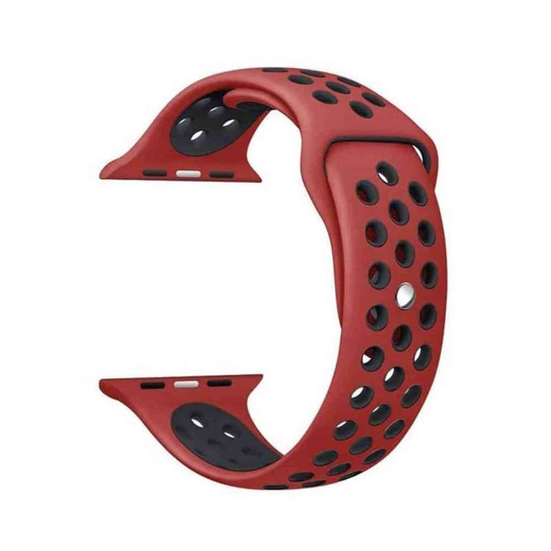 Silicone Strap for 38/40/41mm Apple Watch (S/M) - Red & Black