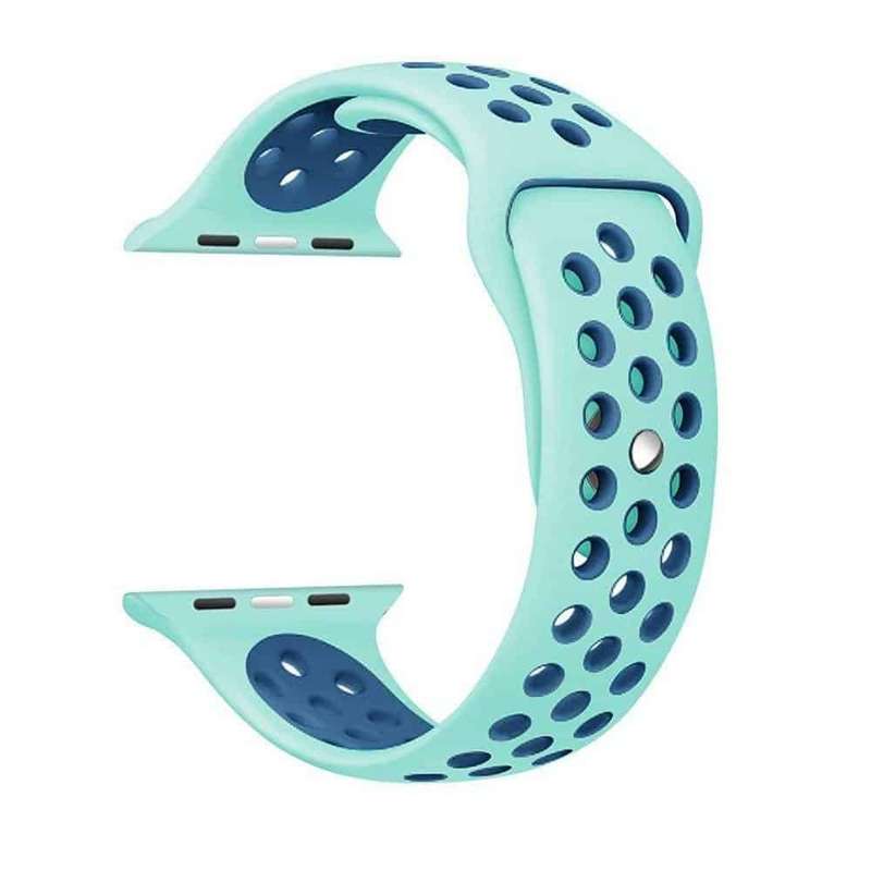 Silicone Strap for 38/40/41mm Apple Watch (S/M) - Frost Blue & Blue