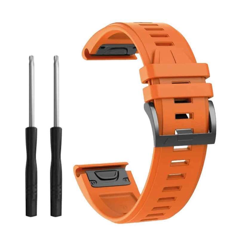 22mm Silicone Strap for Garmin Fenix 5/ 6/ 7/ 745/ 945/ S60- Orange