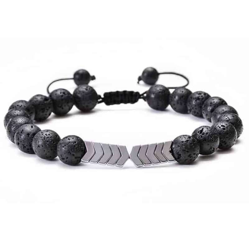 Aromatherapy Arrow Lava Stone Oil Diffuser Bracelet-Silver