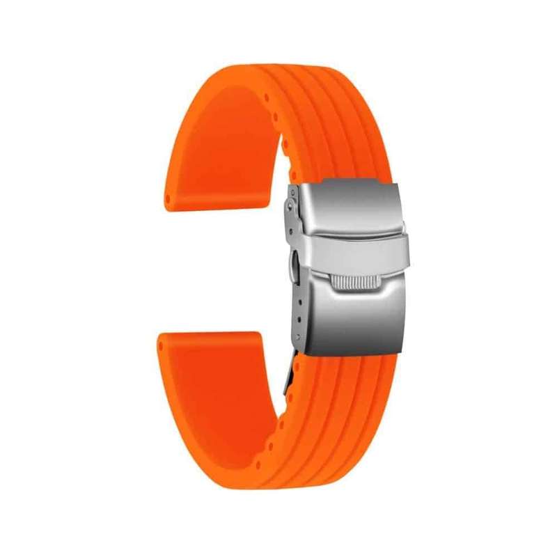 20MM Waterproof Silicone Rubber Watch Strap (S/M/L) - Orange
