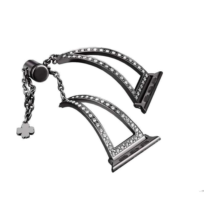 Jewelry Bracelet Strap for 42/44/45mm Apple Watch - Black