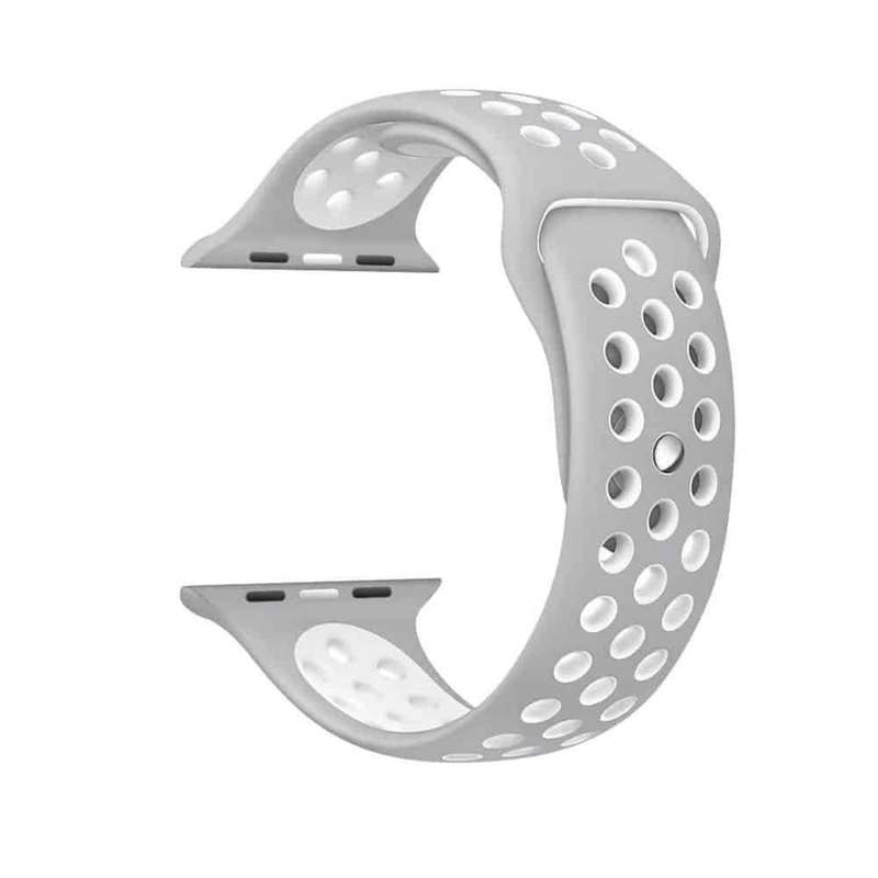 Silicone Strap for 38/40/41mm Apple Watch (S/M) - Grey &amp; White