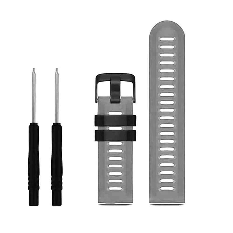 26mm Garmin Fenix 3/5X/6X Silicone Strap - Grey (S-M-L)