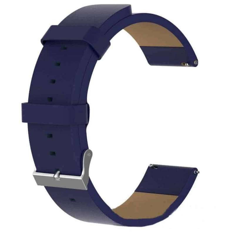 22mm Leather Strap for Fitbit Versa/Versa 2/ Versa Lite- Blue