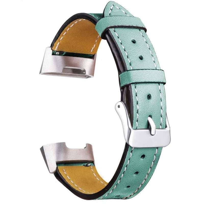 PE Leather Strap for Fitbit Charge 3/4, Sense (S/M/L) - Frost Green