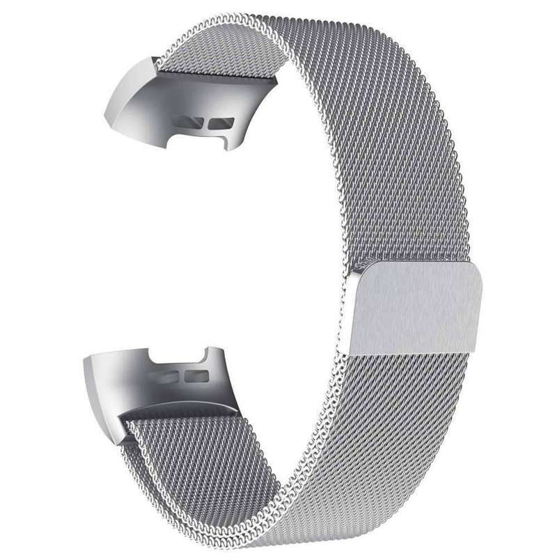 Stainless Steel Milanese Loop Strap Fitbit Charge 3/4, Sense M/L - Silver