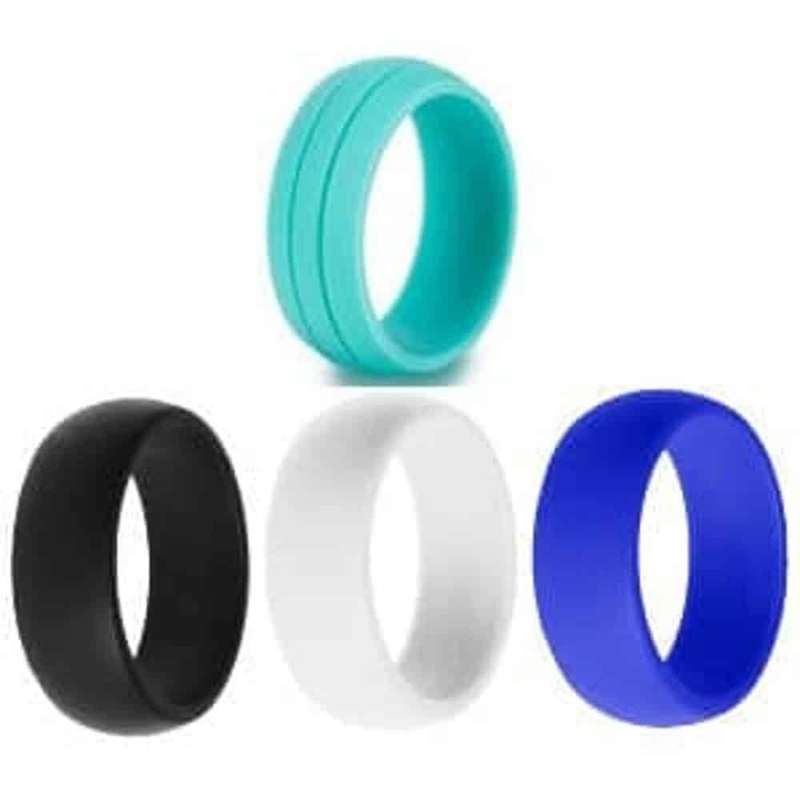 Silicone Ring Set of 4 Size USA 12 RSA Y (8mm/8.5mm width)