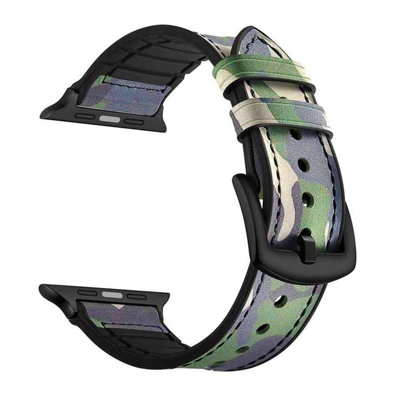 Leather &amp; Silicone Strap for 38/40/41mm Apple Watch - GC
