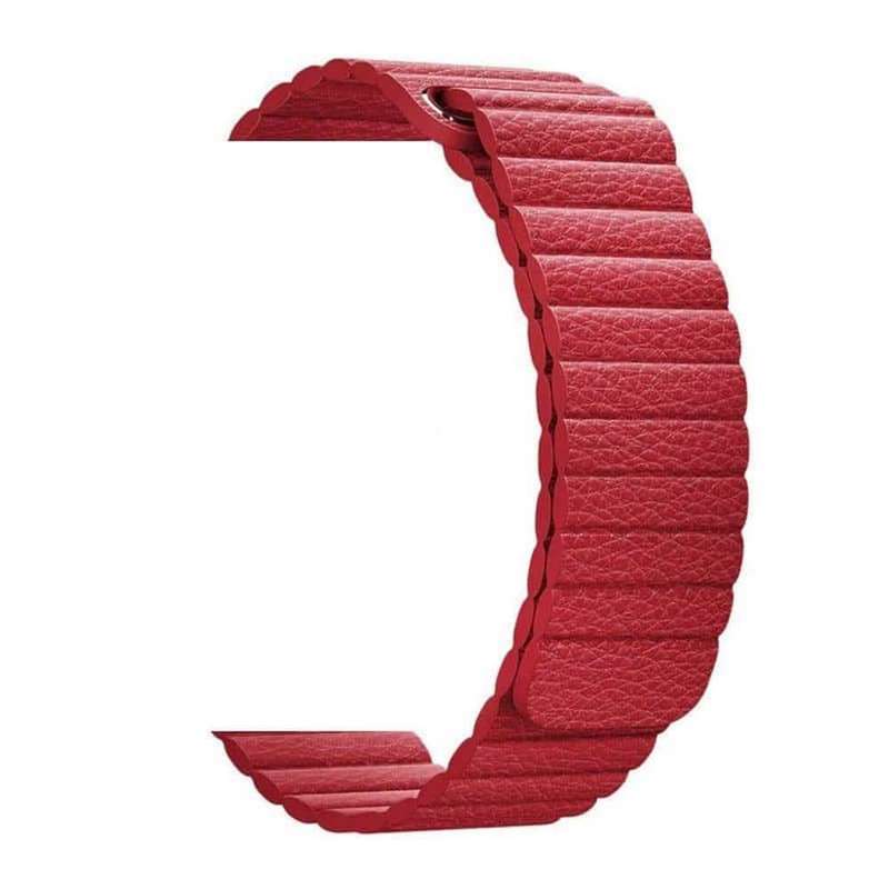 PU Vegan Leather Magnetic Strap for Apple 38/40/41mm (S/M/L) - Red