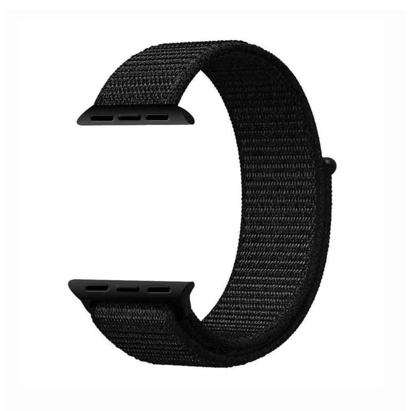 Velcro Nylon Strap for 38/40/41mm Apple Watch(S/M/L) - Black