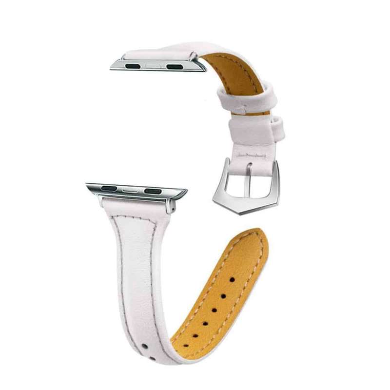 T shape Leather Strap for 38/40/41mm Apple Watch(S/M/L) - White