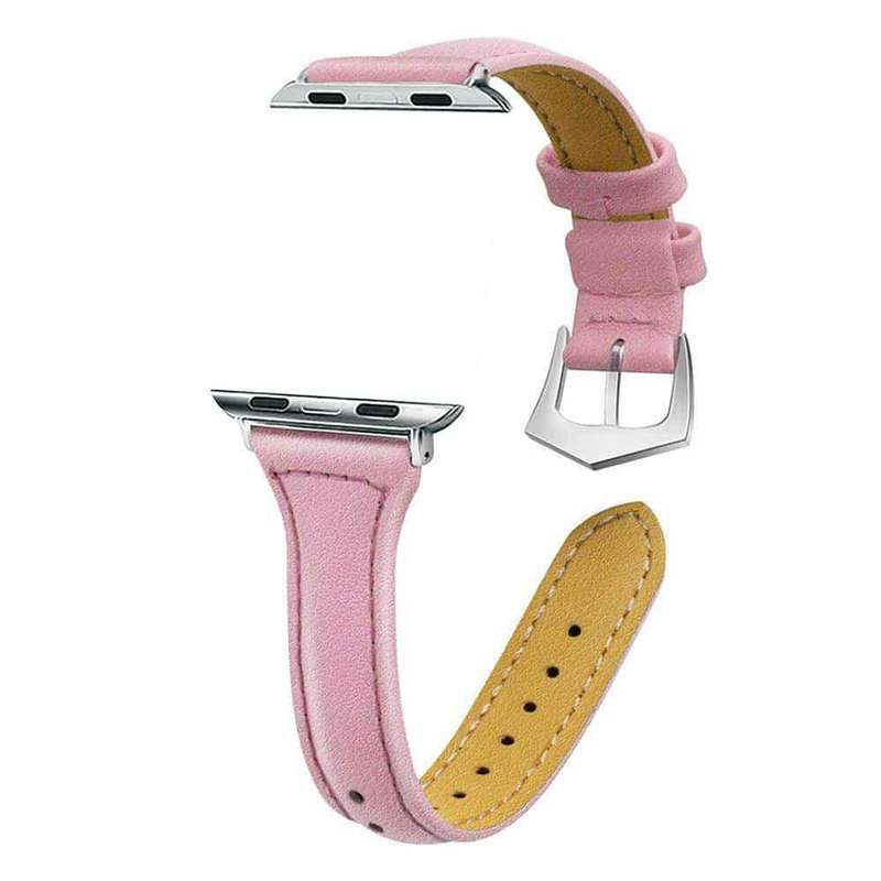 T Shape Leather Strap for 42/44/45/49mm Apple Watch- Pink
