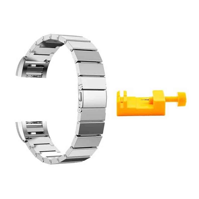 Stainless Steel Strap for Fitbit Charge 2-Silver + Link removal tool