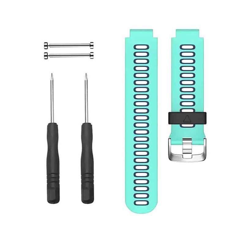 Silicone Strap for Garmin Forerunner 220/ 230/ 235/ 620/ 735- Frost Blue &amp; Blue