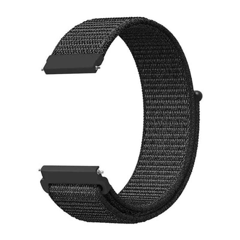 Nylon Strap for Garmin Vivoactive 3/Venu/Forerunner 245/645/Suunto Fitness/Polar Ignite - Black
