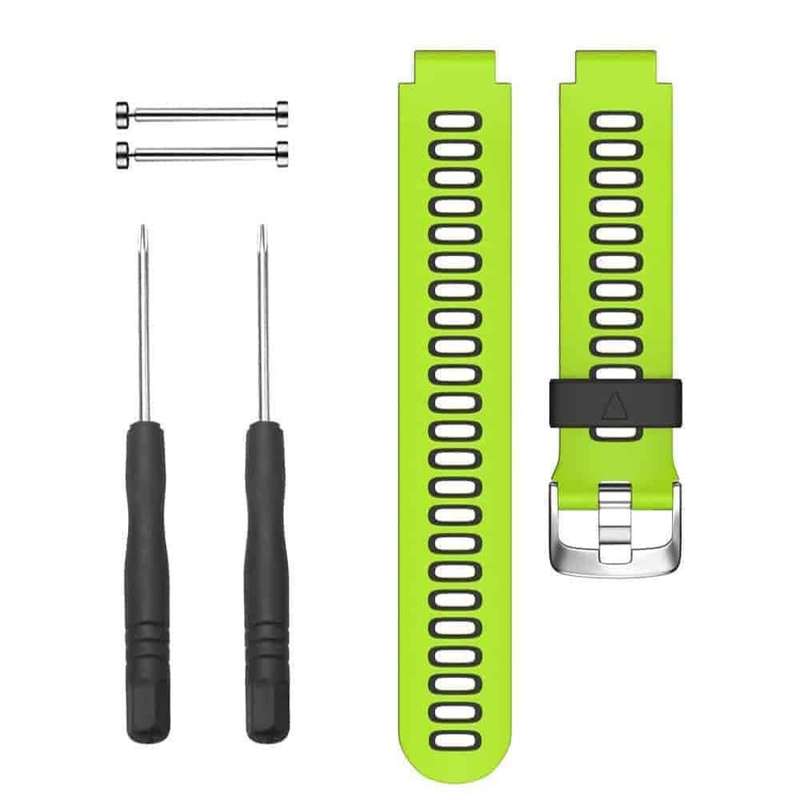 Silicone Strap for Garmin Forerunner 220/ 230/ 235/ 620/ 735- Green &amp; Black