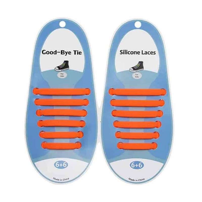 elastic lazy no-tie silicone speed laces - Orange (Kids)