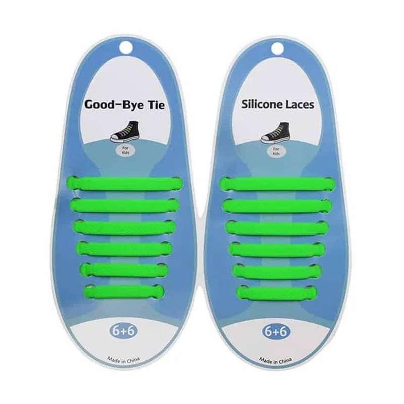 elastic lazy no-tie silicone speed laces - Green (Kids)