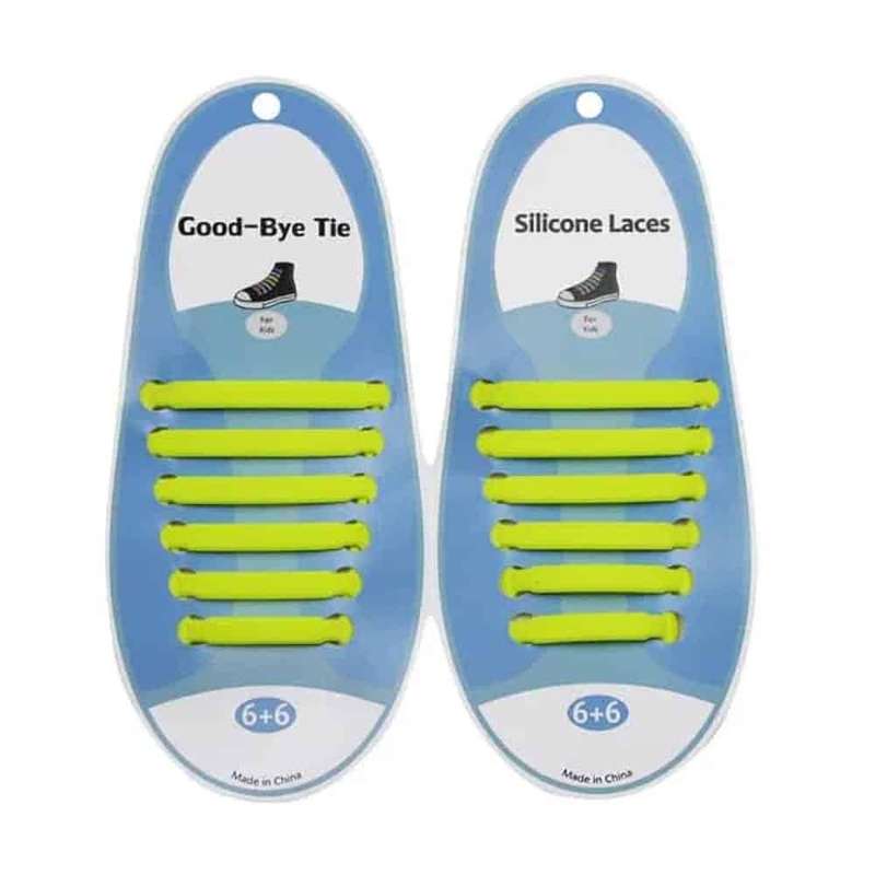 elastic lazy no-tie silicone speed laces - Yellow (Adults)