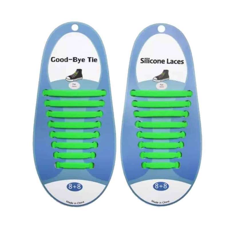 elastic lazy no-tie silicone speed laces - Green (Adults)