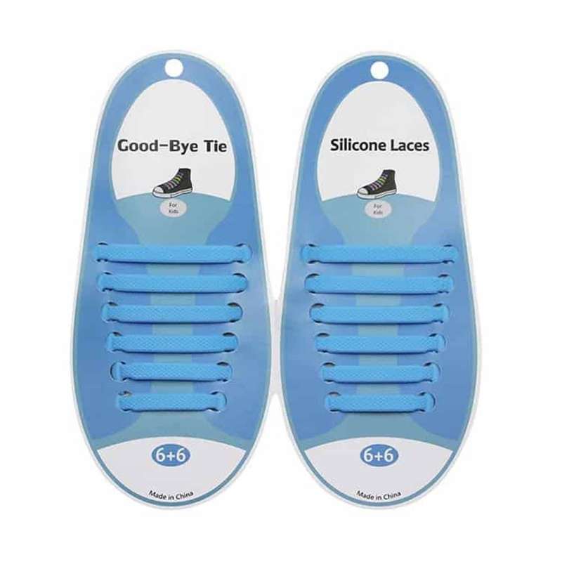 elastic lazy no-tie silicone speed laces - Light blue (Adults)