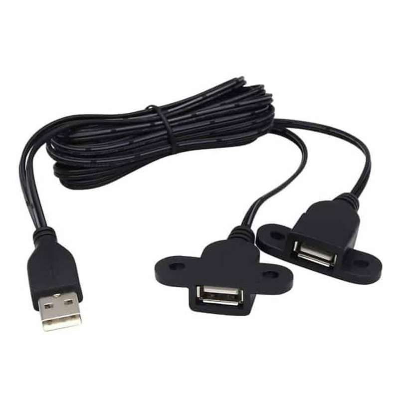 USB 2.0/ USB Type A 2-in-1 Device Charging Extension Cable