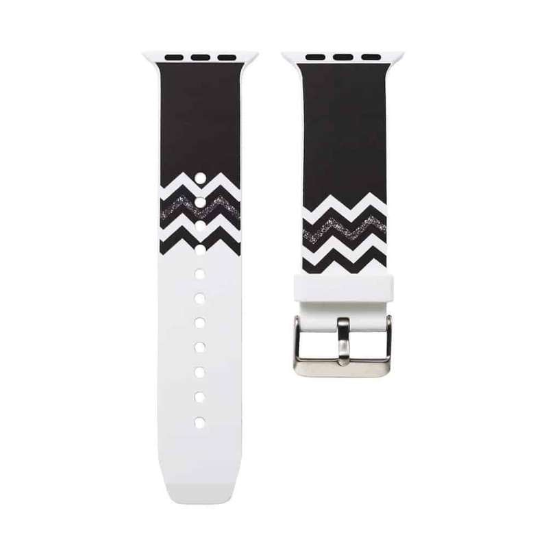 Silicone Strap for 38/40/41mm Apple Watch- White & Black