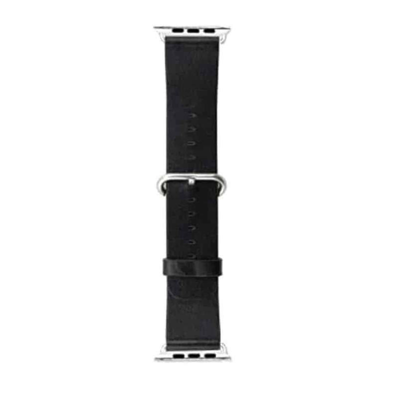 Adjustable Leather Strap for 38/40/41mm Apple Watch- Black