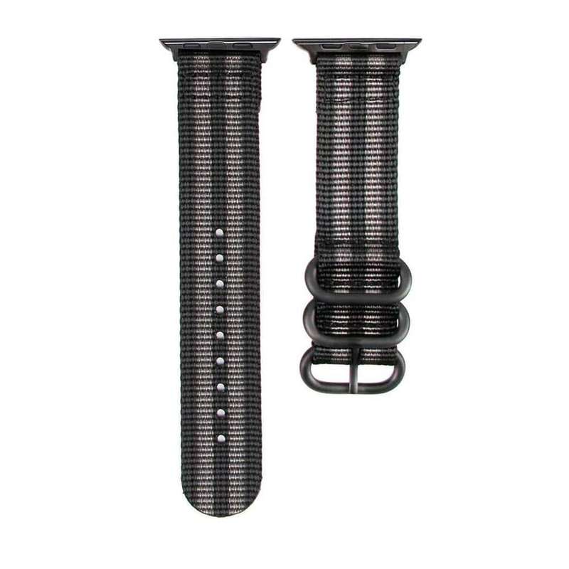 38/40/41mm Apple Watch nylon strap - Black &amp; grey
