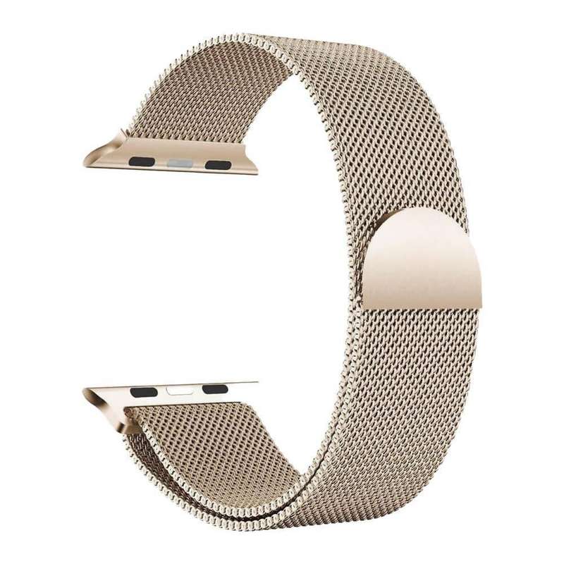 Stainless Steel Milanese Loop Strap for 42/44/45/49mm Apple Watch- Retro Gold