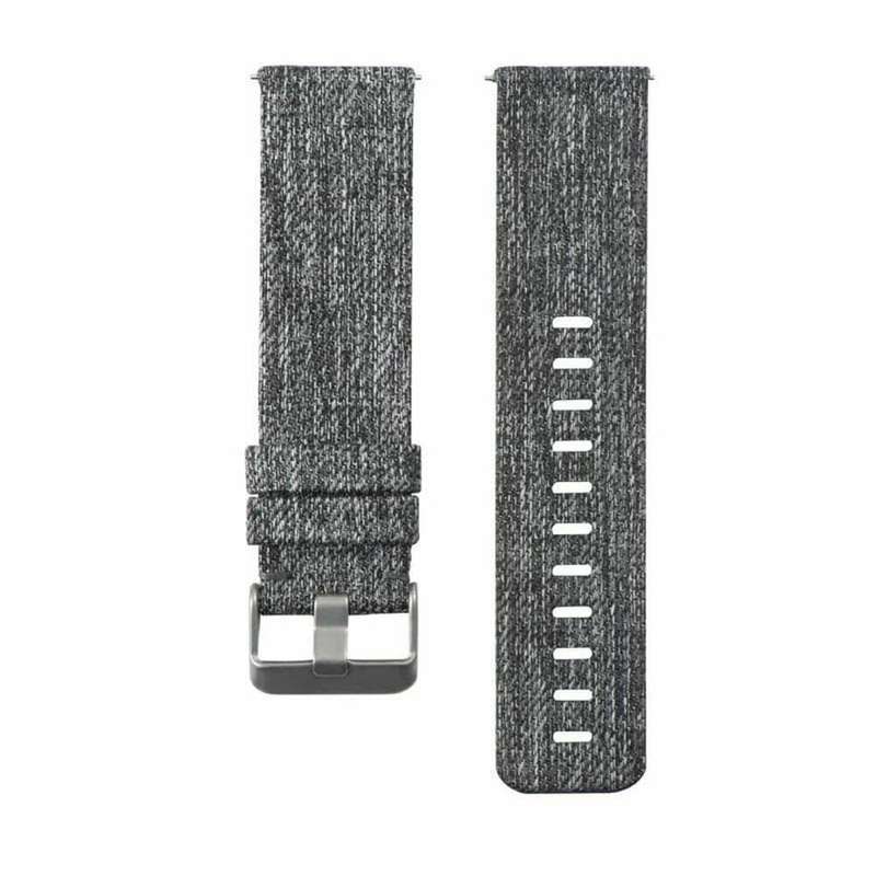 Fitbit Versa/2/Lite/SE replacement nylon strap - Black (S-M-L)