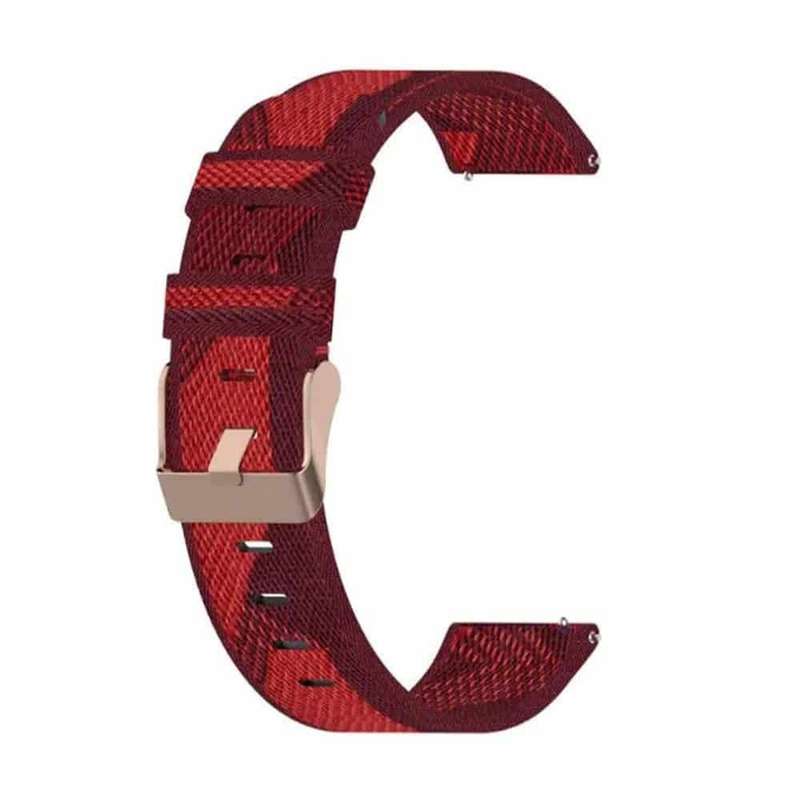 18mm Garmin Vivomove 3S/Vivoactive 4S nylon strap - Red stripes