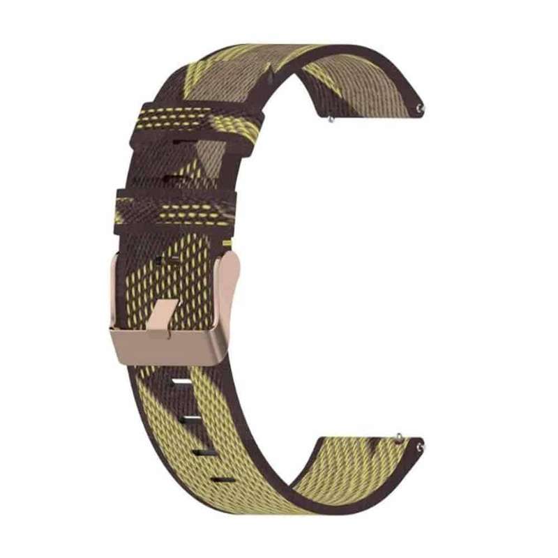 18mm Garmin Vivomove 3S/Vivoactive 4S nylon strap - Yellow stripes